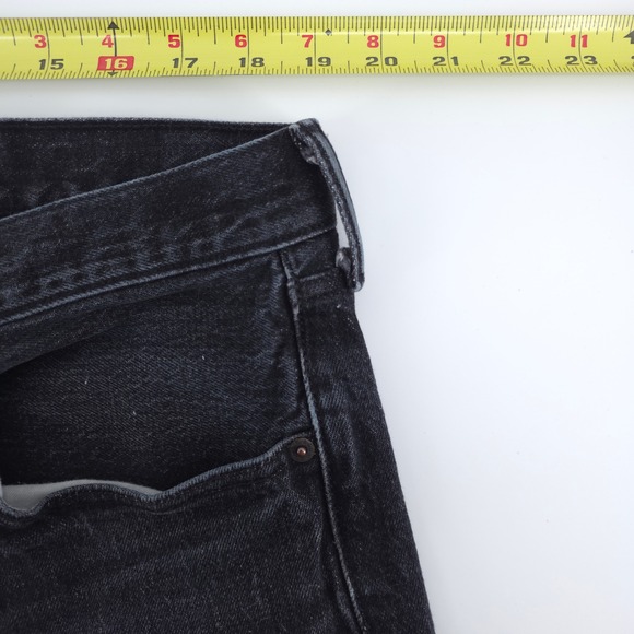 Levis Mens Jeans 501 Original 38x34 Black Straight Leg Stretch Denim Pants - Picture 10 of 12